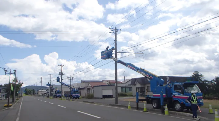 現場到着・作業開始の様子